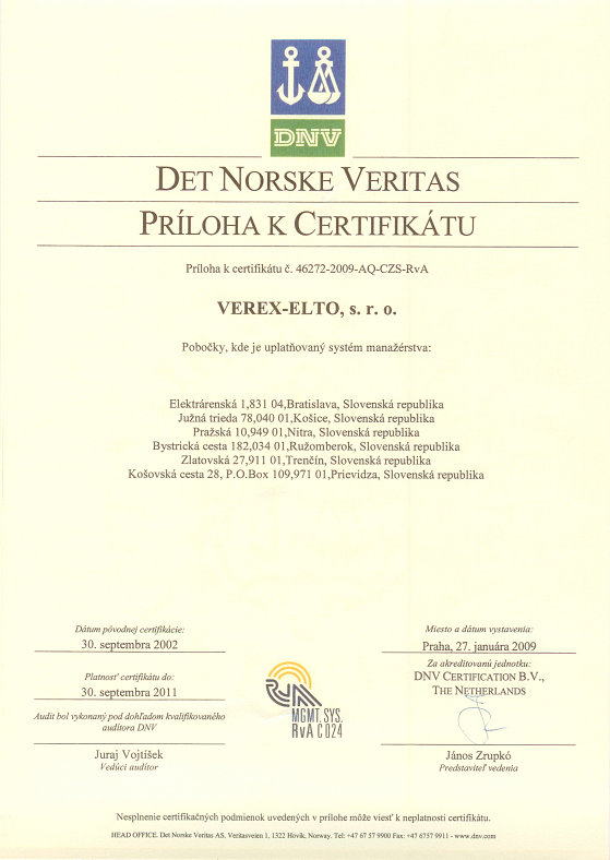 Príloha ISO 9001:2000 SK  